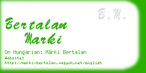 bertalan marki business card